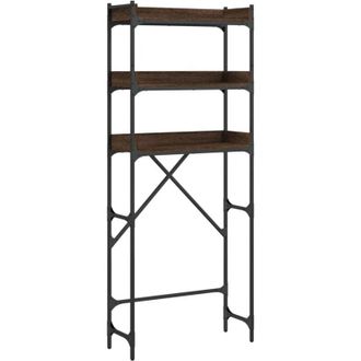 vidaXL Estanter&iacute;a Lavadora Madera Ingenier&iacute;a Roble Marr&oacute;n 67x25x163 Cm Vidaxl