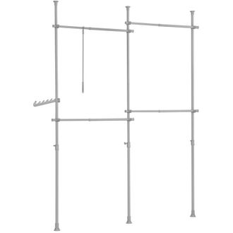 SoBuy Perchero De Ropa Telesc&oacute;pico Altura Ajustable Sistema De Perchero Extensible Con 4 Barras 124-226 X 200-285 Cm Kls03-hg Sobuy Es