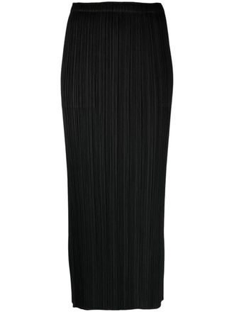 Pleats Please Issey Miyake Basics pleated midi skirt - Black