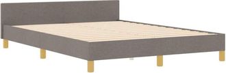 vidaXL Estructura De Cama Con Cabecera Taup&eacute; 160 X 200 Cm Tela Vidaxl