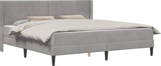 vidaXL Estructura De Cama Con Colch&oacute;n Gris Claro 180 X 200 Cm Vidaxl