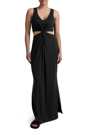 Beyond Yoga Around The World Cutout Detail Maxi Dress in Black at Nordstrom, Size X-Small