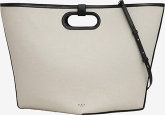 Alaia Shopper aus Baumwollcanvas und Leder Folded Large