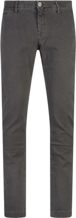 Jacob Cohen Slim Fit Grijze Broek - Heren - Slim Fit Broeken - Grijs - W36 - Katoen - Broeken