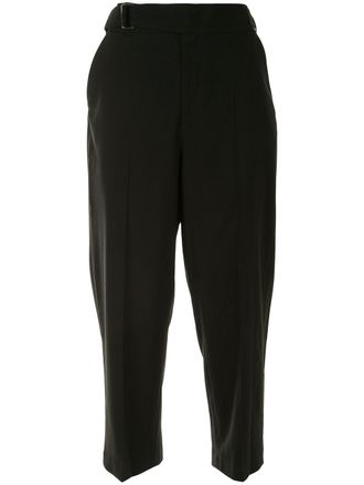 Yohji Yamamoto cropped tailored trousers - women - Wool - 1 - Black