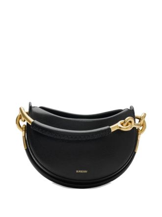 Burberry half-moon leather clutch - women - Calf Leather/Calf Leather - OS - Black