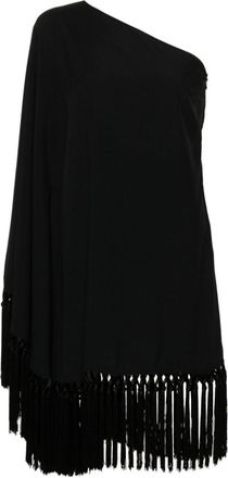 Taller Marmo Black Piccolo Arno fringed short dress