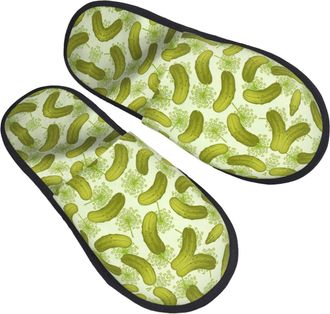 Generic Fuzzy Slippers Sushi Dill Pickles Printing Fluffy Slippers Casual Comfy House Slipper For Winter Bedroom Spa L