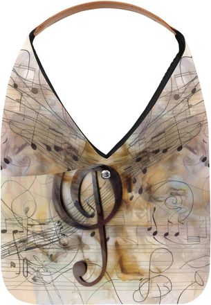 Generic Music Notes Staff Reusable Lightweight Grocery Bags - Foldable Into Compact Pouch, Washable & Sturdy, Multipurpose for Shopping and Travel