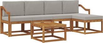 vidaXL Conjunto De Sof&aacute;s De Exterior 6 Uds. Gris Natural Y Claro Vidaxl