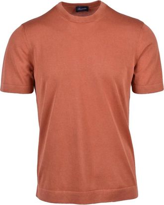 Drumohr Cotton Crewneck Top - Rust