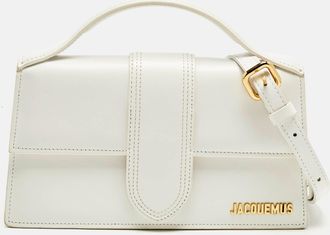 Jacquemus White Leather Le Grand Bambino Top Handle Bag