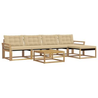 vidaXL Conjunto De Sof&aacute;s De Exterior 6 Pcs Y Beige 79 X 79 X 37 Cm Vidaxl