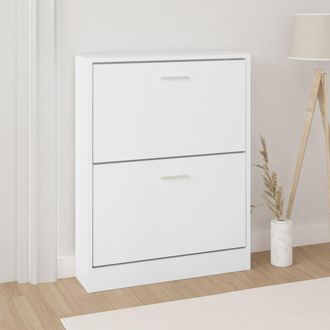 vidaXL Mueble Zapatero Madera Contrachapada Blanco 59x17x81 Cm Vidaxl