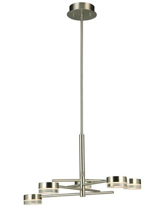 Eglo Eglo Transton 5 Light Integrated Led Chandelier With Brushed Nickel Finish & Satin Acrylic Shades