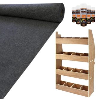 MonsterShop 11sqm Anthracite Van Lining, Glue & Citroen Berlingo Rack in Grey
