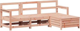 vidaXL Juego De Sof&aacute;s De Jard&iacute;n 4 Pzas Madera Maciza De Abeto Douglas Vidaxl