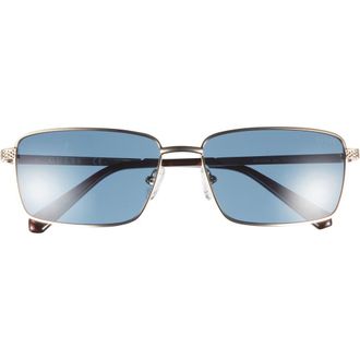 Guess 59mm Rectangular Sunglasses in Gold /Blue at Nordstrom Rack