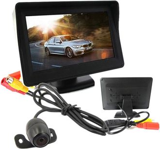 Trade Shop Trade Shop - Kit C&aacute;mara De Marcha Atr&aacute;s Monitor Lcd Tft De 4,3 Soporte Con Cable Para Coche Camper