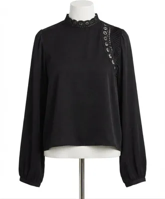 Z Supply Silvana Embroidered Top In Black