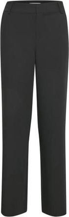 Gestuz Zwarte Broek met Rechte Pijpen - Dames - Straight fit broeken - Zwart - XS - Polyester - Broeken