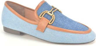 Bibi Lou Jeans Combi Mocassin - Dames - Loafers - Blauw - 41 EU - Leer - Schoenen