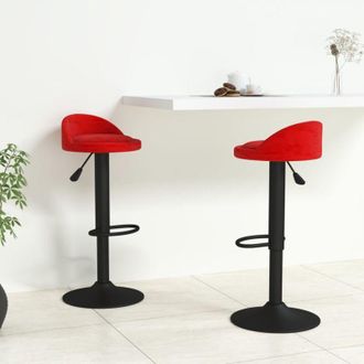 vidaXL Sgabelli da Bar 2 pz Rosso Vino in Velluto - Vidaxl