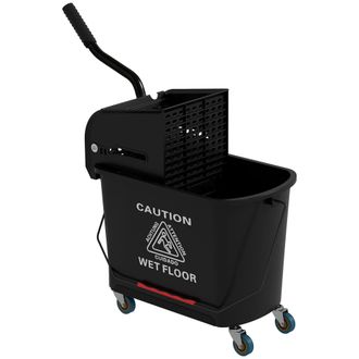 OEM Cubo De Fregar 20l Con Ruedas Y Escurridor Cubo Para Fregona Con Separador De Agua 60x27x70,5 Cm Negro