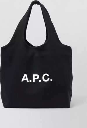 A.P.C. cotton logo print tote bag