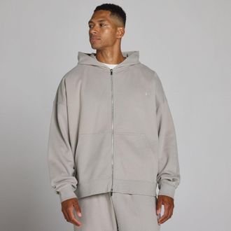 MyProtein Sudadera con capucha oversize de cremallera doble - Gris tiza - XS
