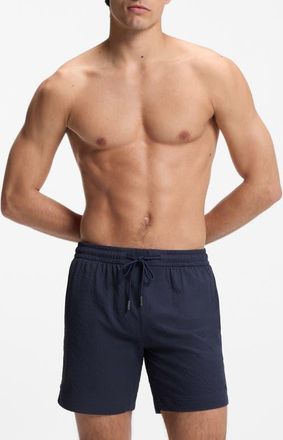 BOSS Relax Swim Trunks in Navy at Nordstrom, Size Xx-Large