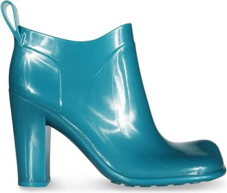 Bottega Veneta Shine Rubber Boots - Dames - Laarzen met Hak - Blauw - 36 EU - Schoenen