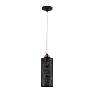 Wonderlamp L&aacute;mpara colgante moderno pantalla cil&iacute;ndrica negro altura regulable