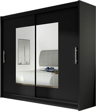 Mirjan24 Mobilier1 - Armario Closico 106, Negro, 215x180x58cm, Puertas De Armario: Correderas, N&uacute;mero De Estantes: 0