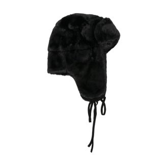 Paul Smith Black Faux Fur Ear Flap Hat