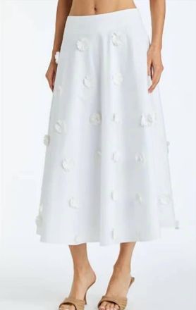 Drew Charie Midi Skirt In White