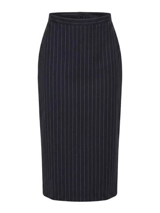Givenchy Midi Striped Wool Skirt