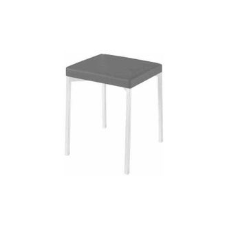 HERDASA Pack De 4 Taburetes Bajos Tapizado En Polipiel Gris, 47cm(alto) 40cm(ancho) 40cm(largo)