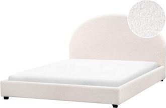 Beliani Beliani - Cama Con Somier Minimalista De Boucl&eacute; 160 X 200 Cm Blanco Crema Vaucluse