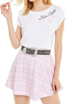 Wildfox Lets Roll No9 Crew Neck Tee In Clean White