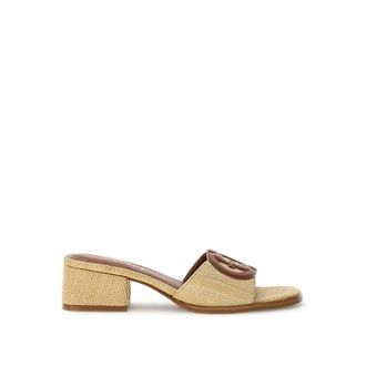 Guess Cerinna Low Sandal - female - Guess - Heeled Mules - Beige - 4 UK - Shoes
