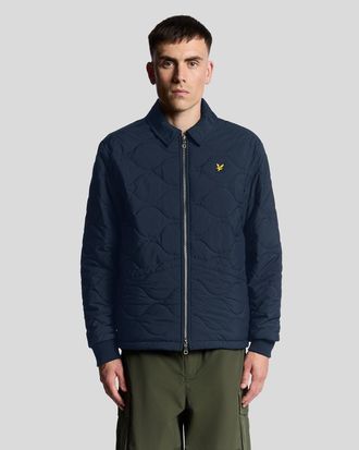 Lyle & Scott Waterafstotend Ripstop Gewatteerd Jack - Marineblauw