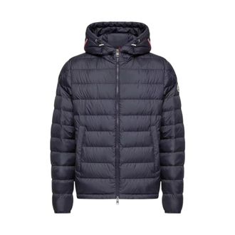 Moncler Winter Jackets, male, Blue, Size: XL Vermeille Hooded Short Down Jacket