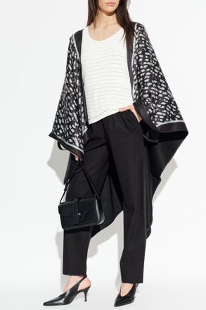 Emporio Armani Patterned Poncho, Womens, Black
