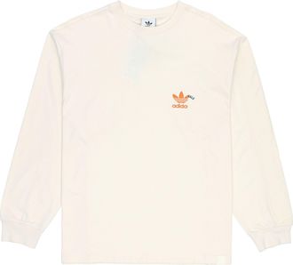 adidas originals Brand Logo Solid Color Round Neck Long Sleeves Beige HC0355