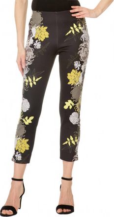 Joseph Ribkoff Ella Crop Pant In Black/multi