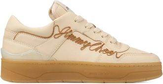 Jimmy Choo London Florent leren sneakers met borduurwerk - Beige