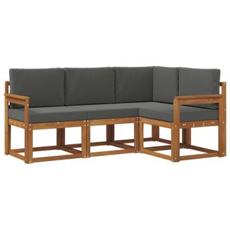 vidaXL Conjunto De Sof&aacute;s De Exterior 4 Pcs Natural Y Antracita Vidaxl
