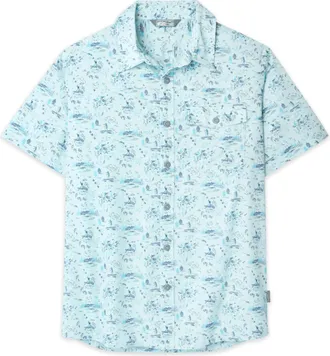 Stio | Mens Curtis Camp Shirt Short Sleeve, Size Extra Large in Windchill Ride WY