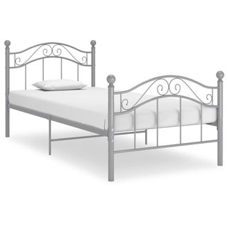 vidaXL Estructura De Cama Sin Colch&oacute;n Metal Gris 90x200 Cm Vidaxl
